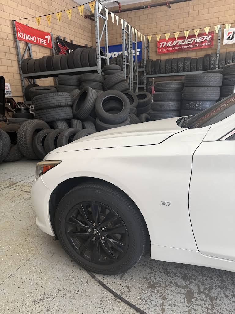 Stack of new tires